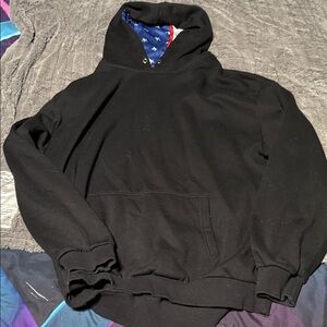 Black Hoodie with Star Pattern Lining